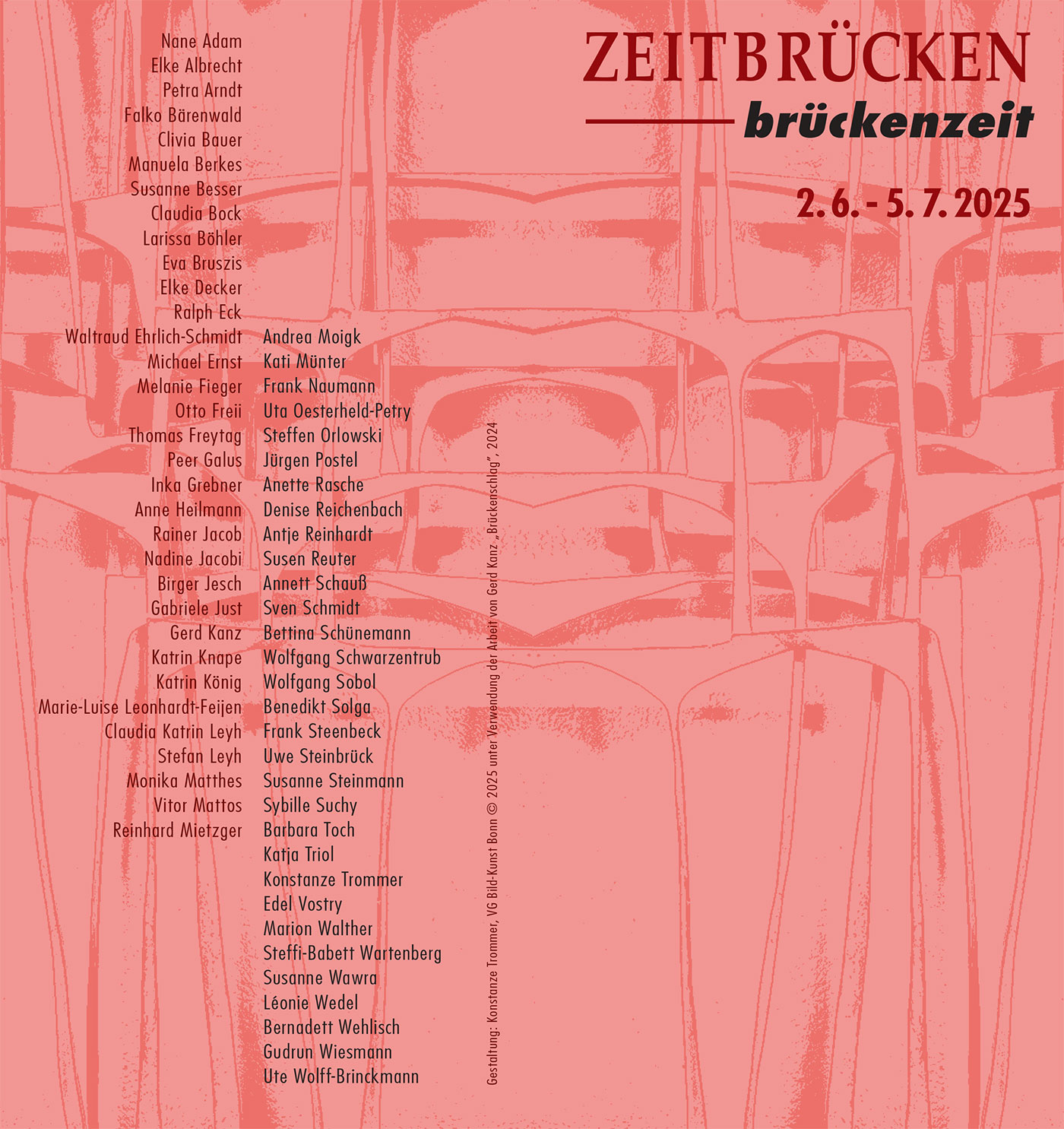 ZEITBRÜCKEN brückenzeit, VBKTh-Themenausstellung, Haus zum Bunten Löwen Erfurt, 02.06.-05.07.2025 (Flyer)