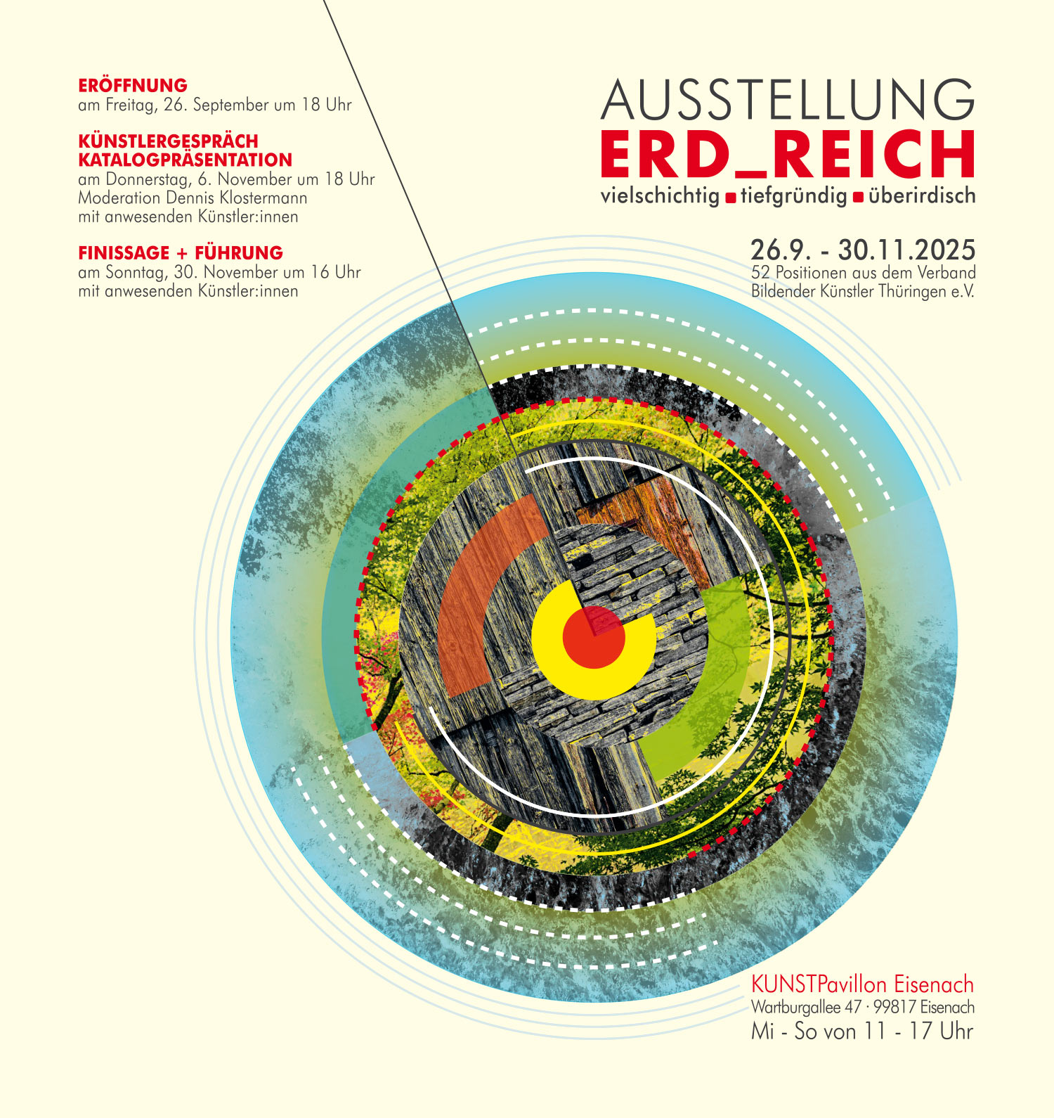 Ausstellung ERD_REICH: 26.09.-30.11.2025 im KUNSTPavillon Eisenach (Flyer)